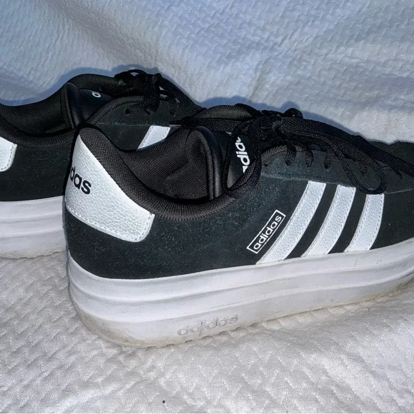 Adidas Women's VL Court Bold platform black suede sneakers - Picture 2 of 6